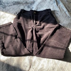 Black mid-waist corduroyed pants